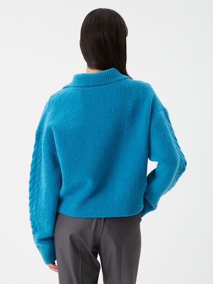 アランブークレーハーフジップニットプルオーバー(ニット)｜トップス