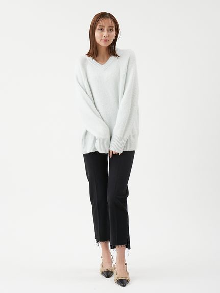 スパンコールVネックシャギーニット(ニット)｜トップス｜Mila Owen