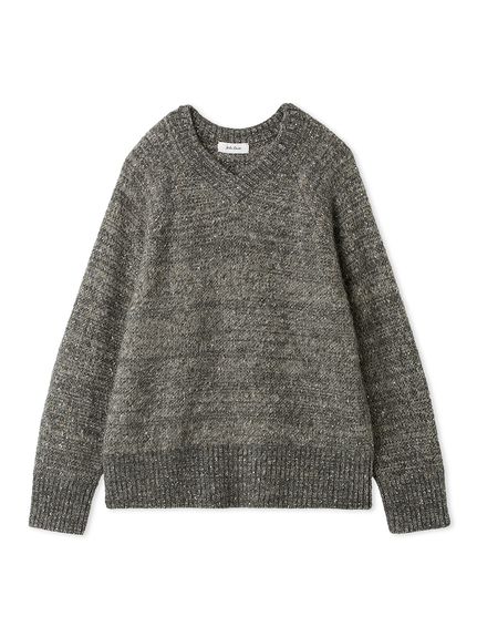 新作milaowen スパンコールVネックシャギーニット セール】スパンコールVネックシャギーニット（ニット/セーター）｜Mila