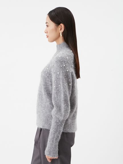 フォルムスリーブパールデザインニット(ニット)｜トップス｜Mila Owen
