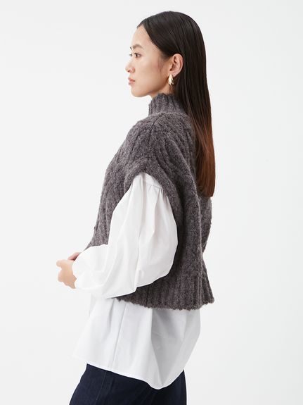 ミラオーウェン　【セットアイテム】ケーブルベストシャツレイヤードSET セットアイテム】ケーブルベストシャツレイヤードSET(セットアップ