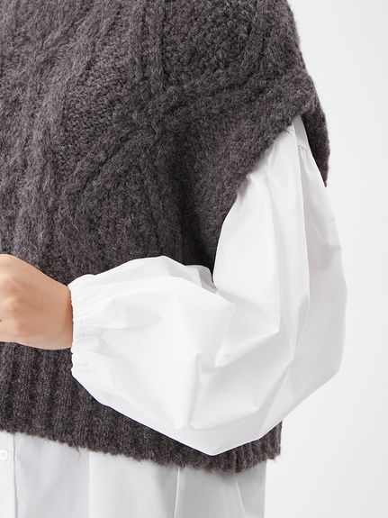 セットアイテム】ケーブルベストシャツレイヤードSET(セットアップ