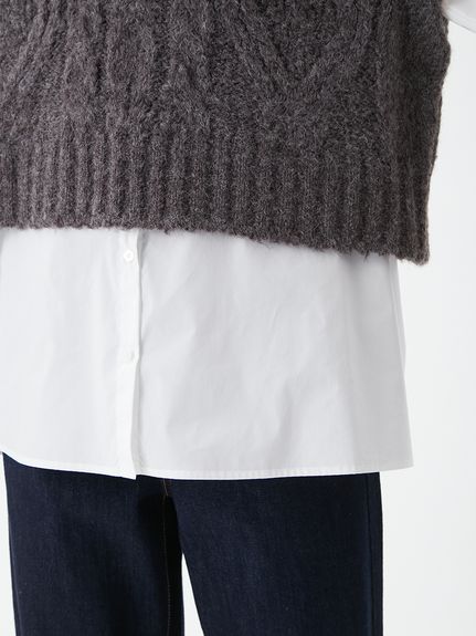 セットアイテム】ケーブルベストシャツレイヤードSET(セットアップ