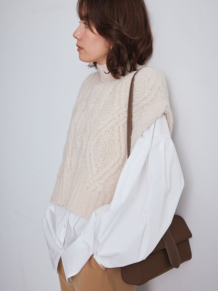 セットアイテム】ケーブルベストシャツレイヤードSET(セットアップ