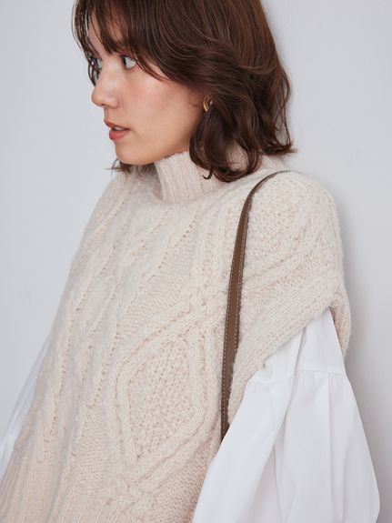 セットアイテム】ケーブルベストシャツレイヤードSET(セットアップ