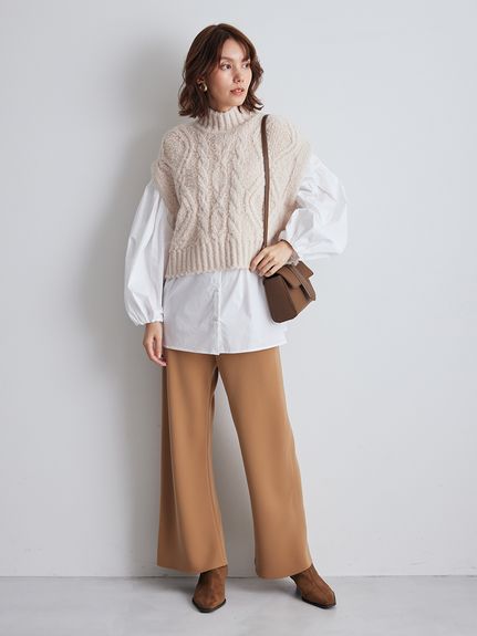 セットアイテム】ケーブルベストシャツレイヤードSET(セットアップ