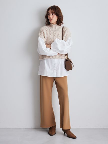 ミラ オーウェン【セットアイテム】ケーブルベストシャツレイヤードSET セットアイテム】ケーブルベストシャツレイヤードSET(セットアップ