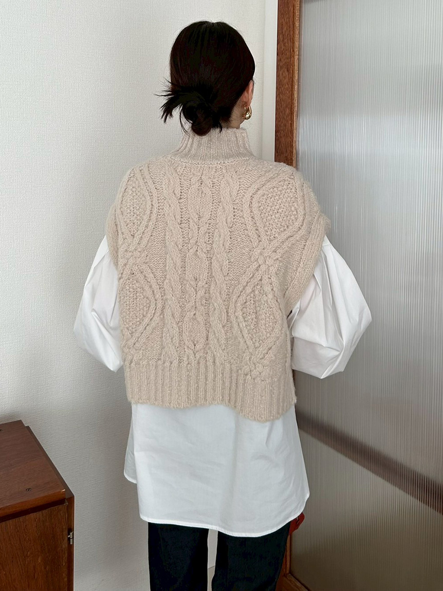 セットアイテム】ケーブルベストシャツレイヤードSET(セットアップ