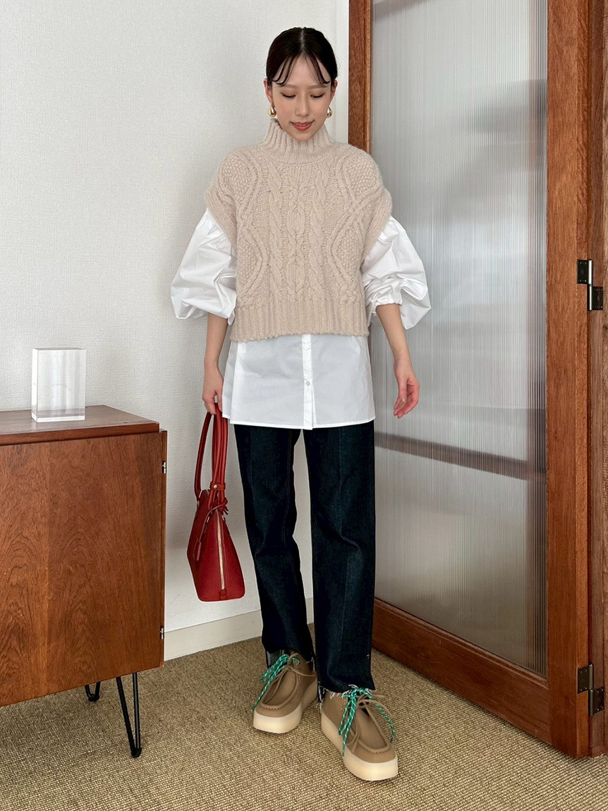 セットアイテム】ケーブルベストシャツレイヤードSET(セットアップ