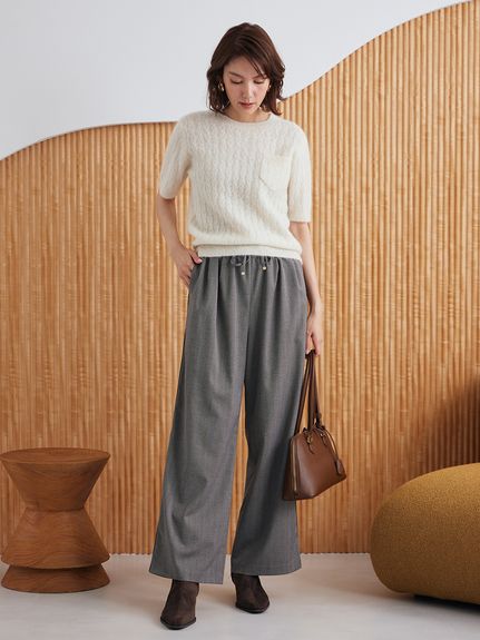 シアーケーブルアンサンブル半袖プルオーバー(ニット)｜トップス｜Mila