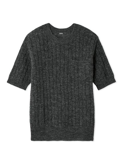 シアーケーブルアンサンブル半袖プルオーバー(ニット)｜トップス｜Mila