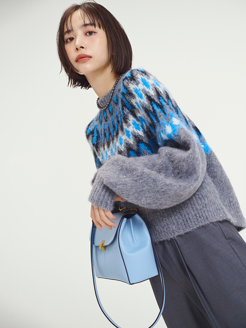 アルパカシャギーノルディックラメニット(ニット)｜トップス｜Mila