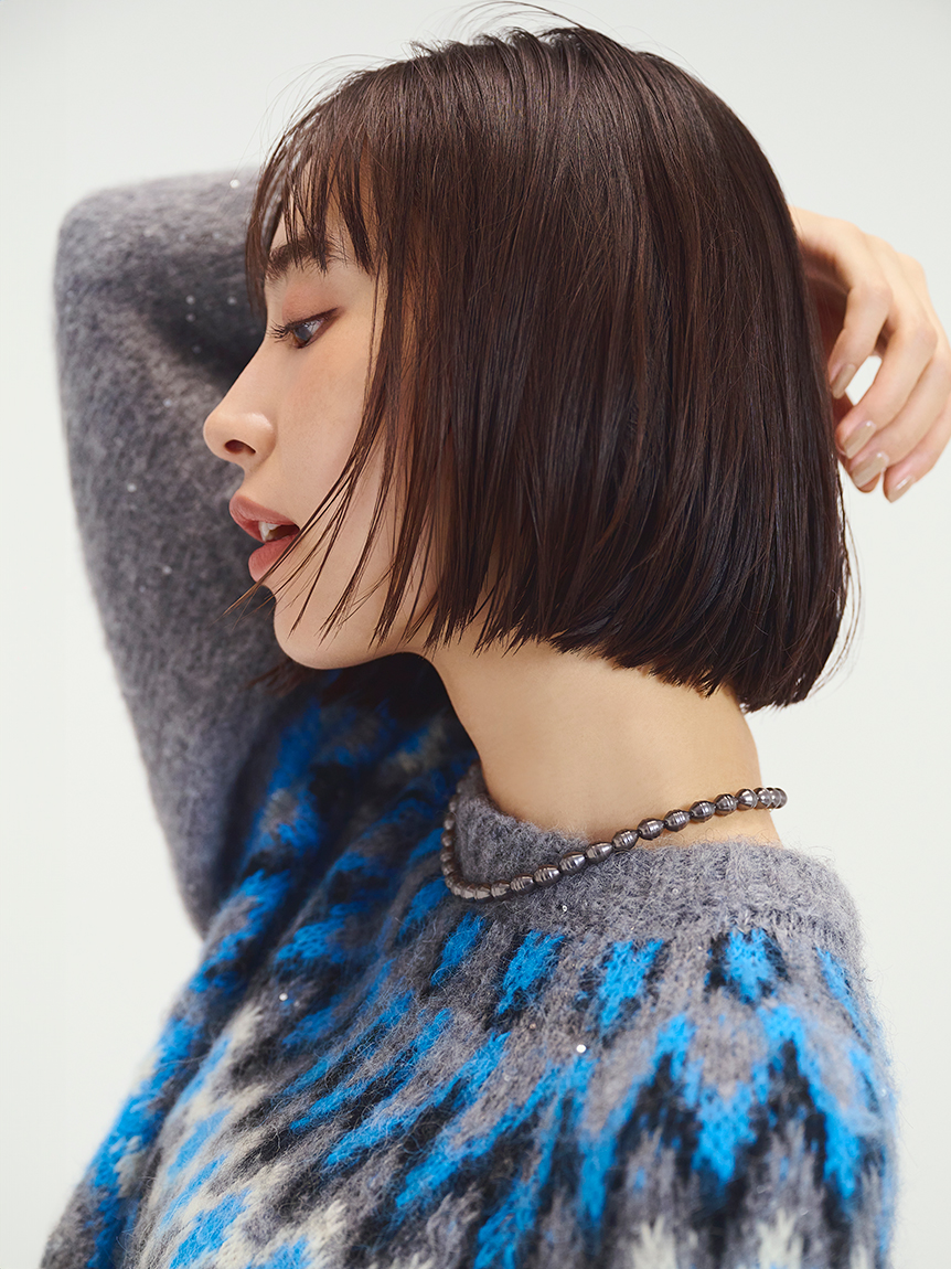 MilaOwen アルパカシャギーノルディックラメニット Mila Owen】 ・アルパカシャギーノルディックラメニット ¥12,980税込