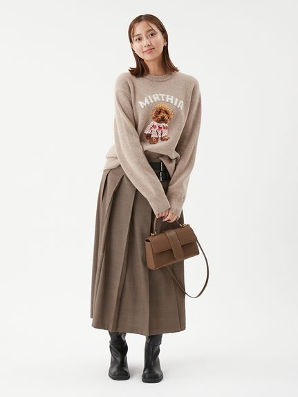 トイプードルクルーネックジャガードニット(ニット)｜トップス｜Mila