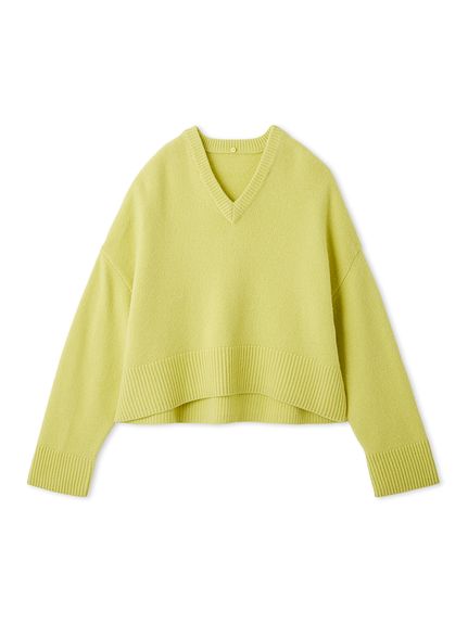 ウールカシミヤ衿付きVネックニット(ニット)｜トップス｜Mila Owen