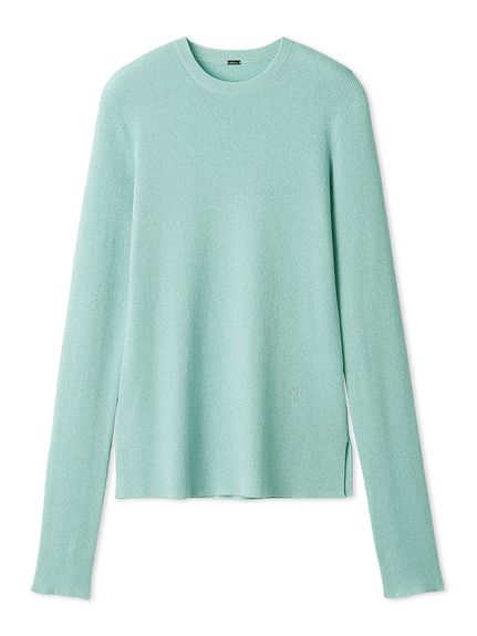 シアーラメクルーネックリブニット(ニット)｜トップス｜Mila Owen