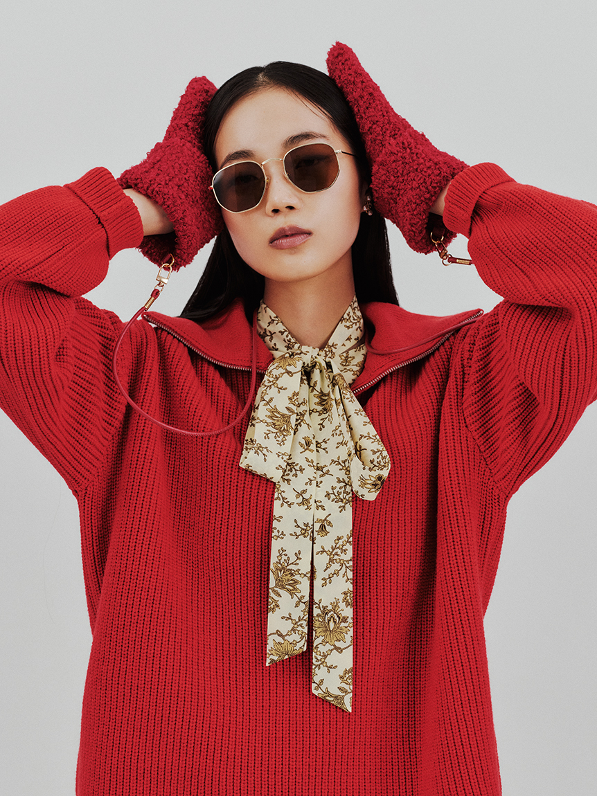 新品・86,900円☆MORABITO SPELL/ニットジャケット 赤 マリ クレール marie claire ニットジャケット （RD） - ファッション