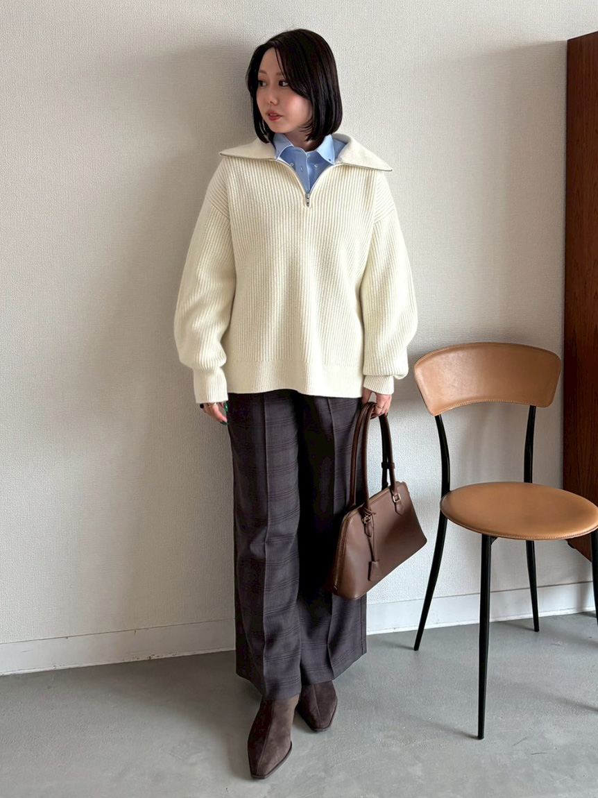 オフィシャルサイト・MASH STORE限定】衿付スキッパーニットプル