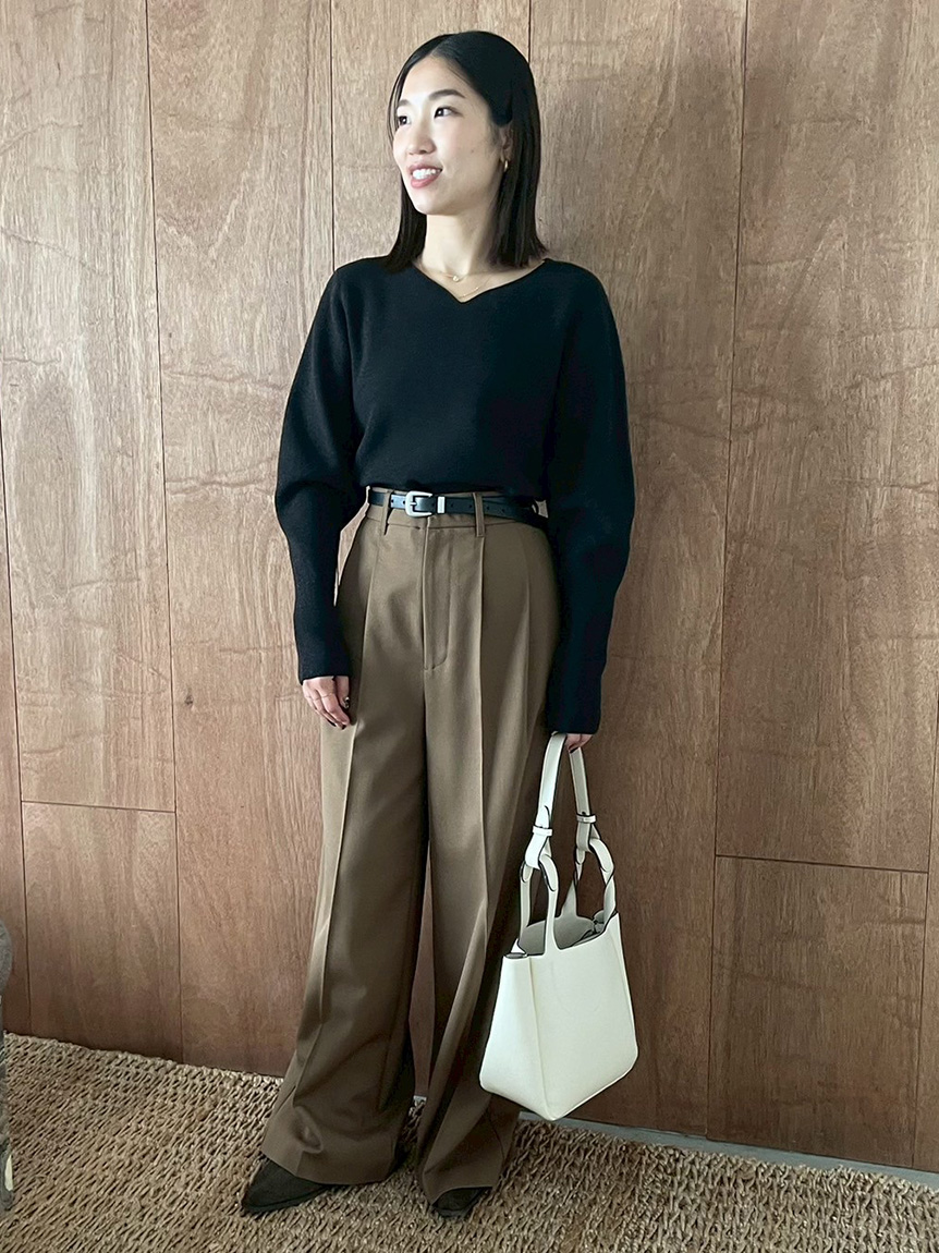 WEB限定】【ウォッシャブル】蓄熱デコルテニットプルオーバー(ニット