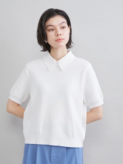 WEB限定カラー】2WAY衿取り外しポロニットプルオーバー(ニット