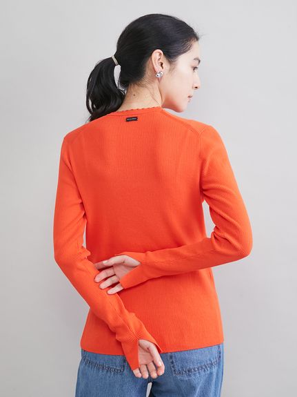 MILAOWEN ミラオーウェン 刺繍スカラヘンリーネックニット 刺繍スカラヘンリーネックニット（ニット/セーター）｜Mila Owen（ミラ