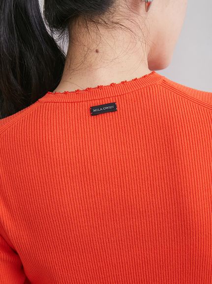 MILAOWEN ミラオーウェン 刺繍スカラヘンリーネックニット 刺繍スカラヘンリーネックニット（ニット/セーター）｜Mila Owen（ミラ