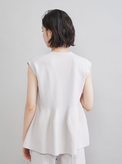 ペプラムデザインVネックベスト(ニット)｜トップス｜Mila Owen（ミラ