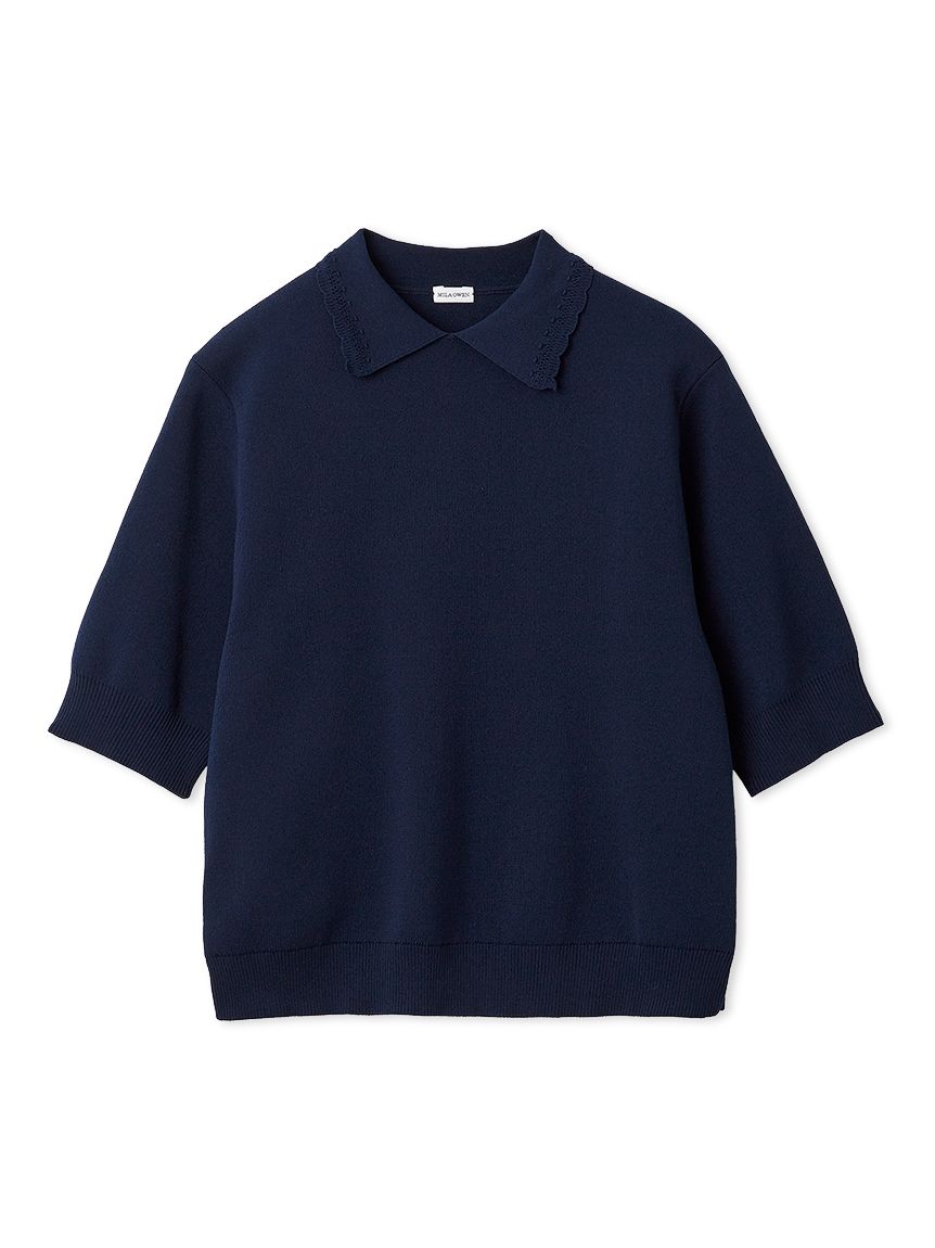 スカラップレース衿ニットプルオーバー(ニット)｜トップス｜Mila Owen