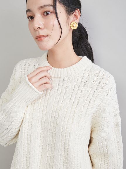 ショートヘムケーブルニット(ニット)｜トップス｜Mila Owen（ミラ