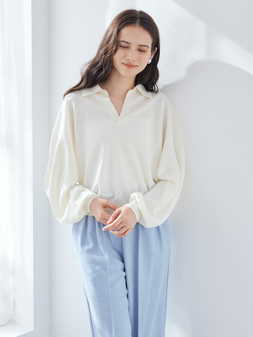 WEB限定カラー】シアーポロニット(ニット)｜トップス｜Mila Owen（ミラ