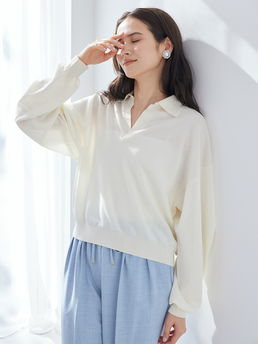 ミラオーウェン　シアーポロニット WEB限定カラー】シアーポロニット(ニット)｜トップス｜Mila Owen（ミラ