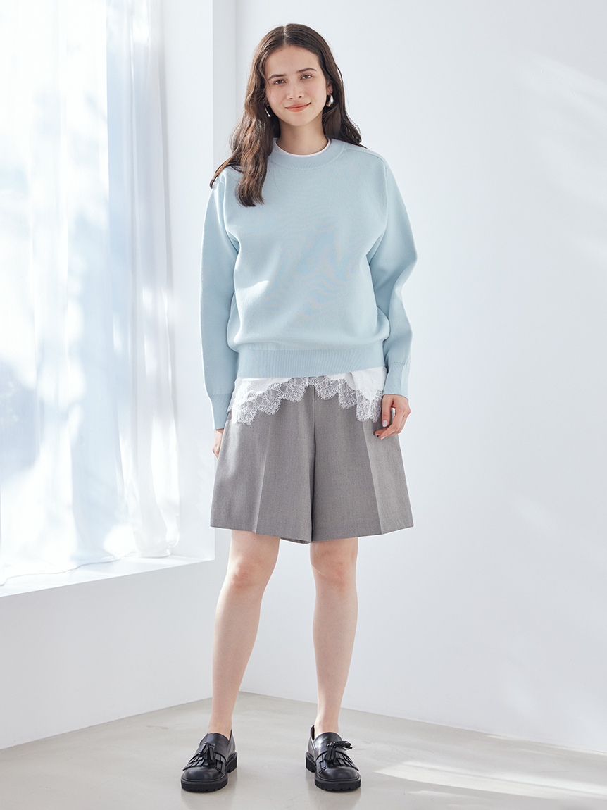 レースヘムレイヤードニット(ニット)｜トップス｜Mila Owen（ミラ