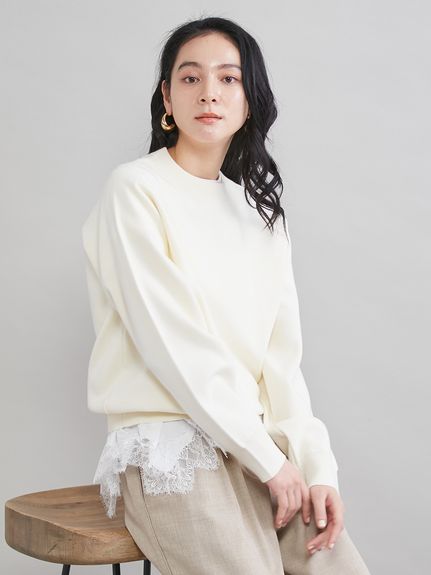 レースヘムレイヤードニット(ニット)｜トップス｜Mila Owen（ミラ