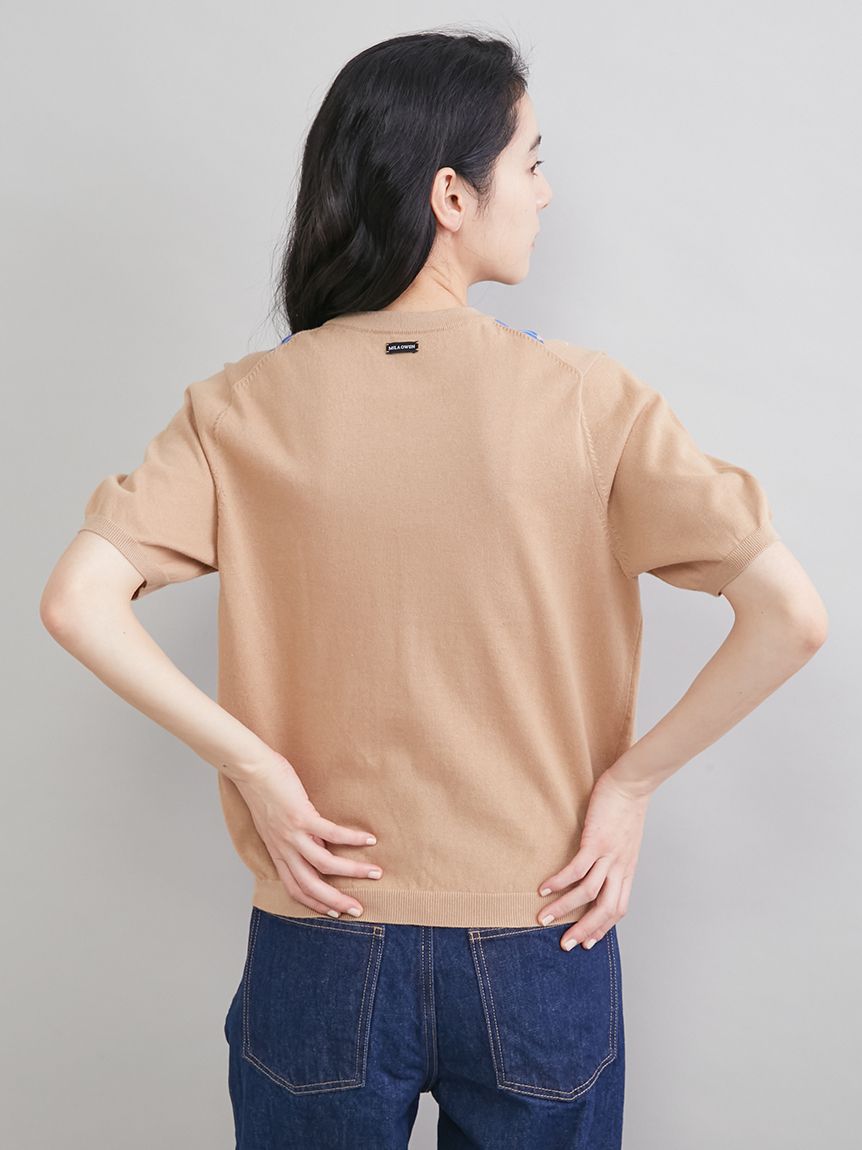 【美品】sulvam 22AW アーガイル オーバーサイズニット ベージュ アーガイルニットトップス(ニット)｜トップス｜Mila Owen（ミラ