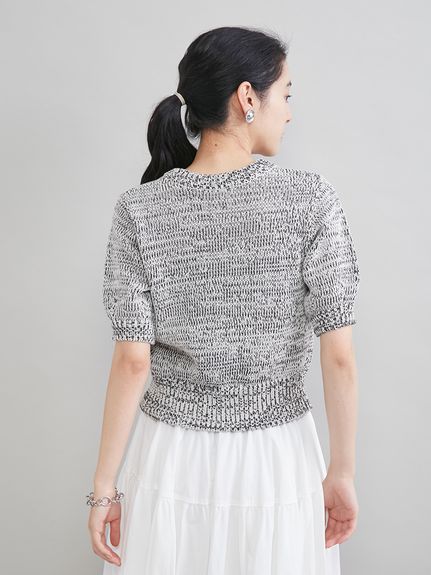 ミックスヤーンハーフスリーブニット(ニット)｜トップス｜Mila Owen