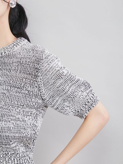 ミラオーウェン♡ミラノリブコクーンニット ミックスヤーンハーフスリーブニット(ニット)｜トップス｜Mila Owen