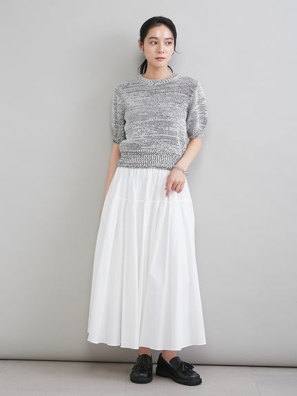 ミラオーウェン♡ミラノリブコクーンニット ミックスヤーンハーフスリーブニット(ニット)｜トップス｜Mila Owen