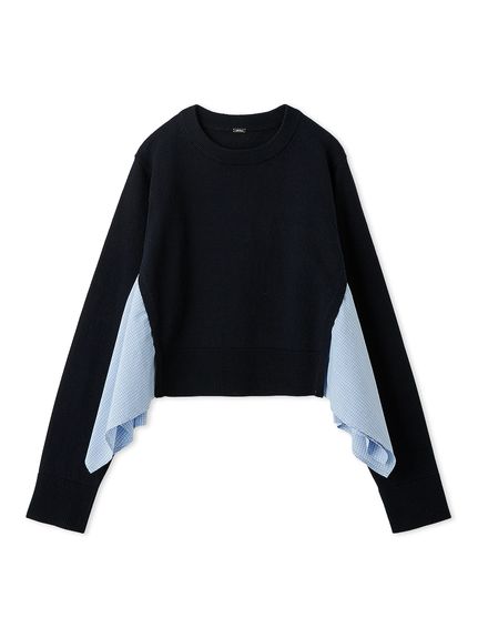 カシミヤコットンストライプドッキングニット(ニット)｜トップス｜Mila