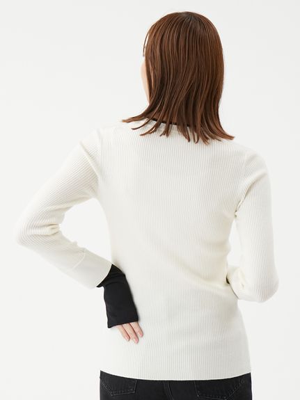 バイカラーリブニット(ニット)｜トップス｜Mila Owen（ミラオーウェン