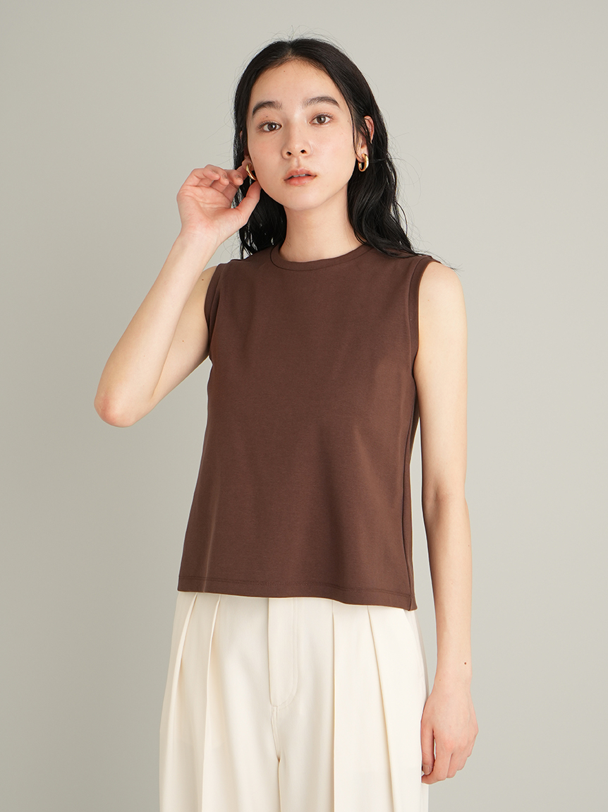 ウォッシャブル】クロシェニットキャミ×ノースリトップス(セットアップ