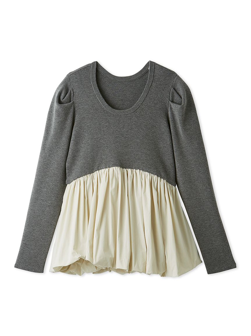 美品✨プランテーション アンゴラ混 ハニカムドット柄ニット M ダークブラウン ウォッシャブル】2WAYタックスリーブペプラムニット(ニット・セーター