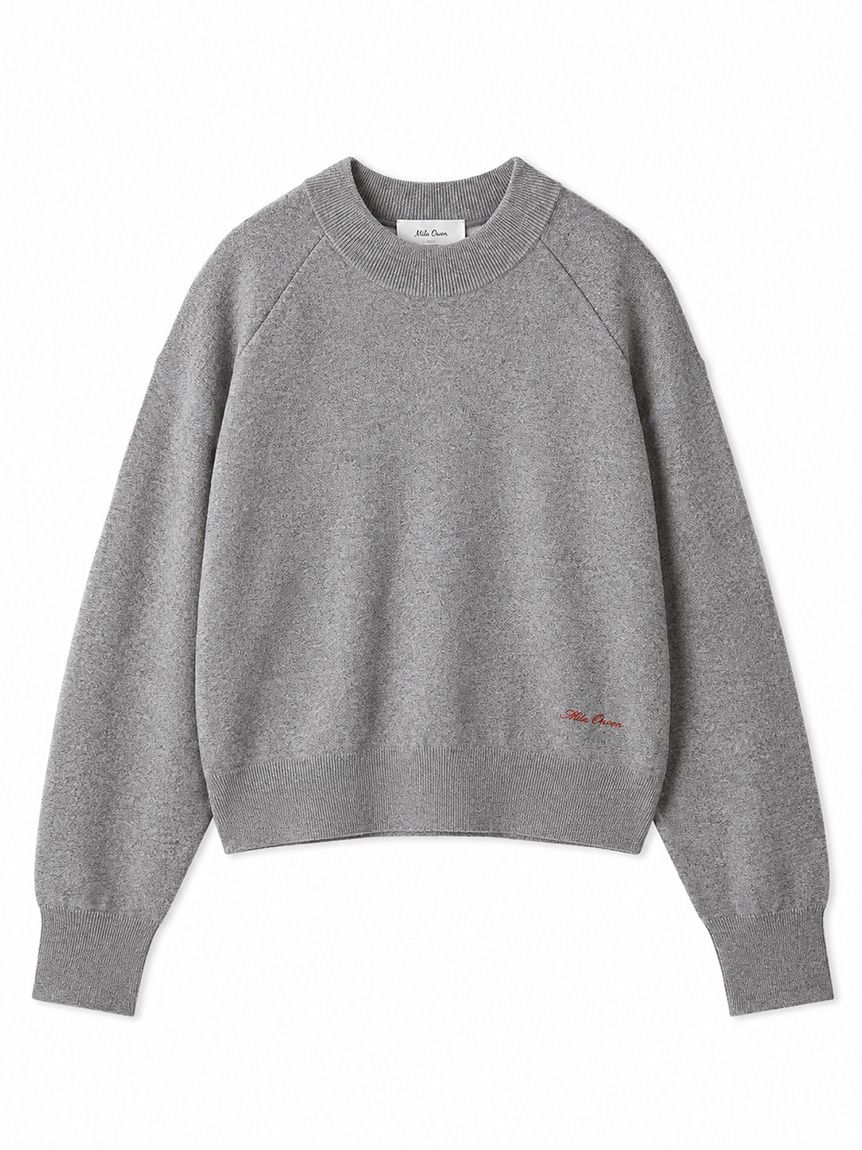 wool100％クルーネックショート丈ニット(ニット・セーター