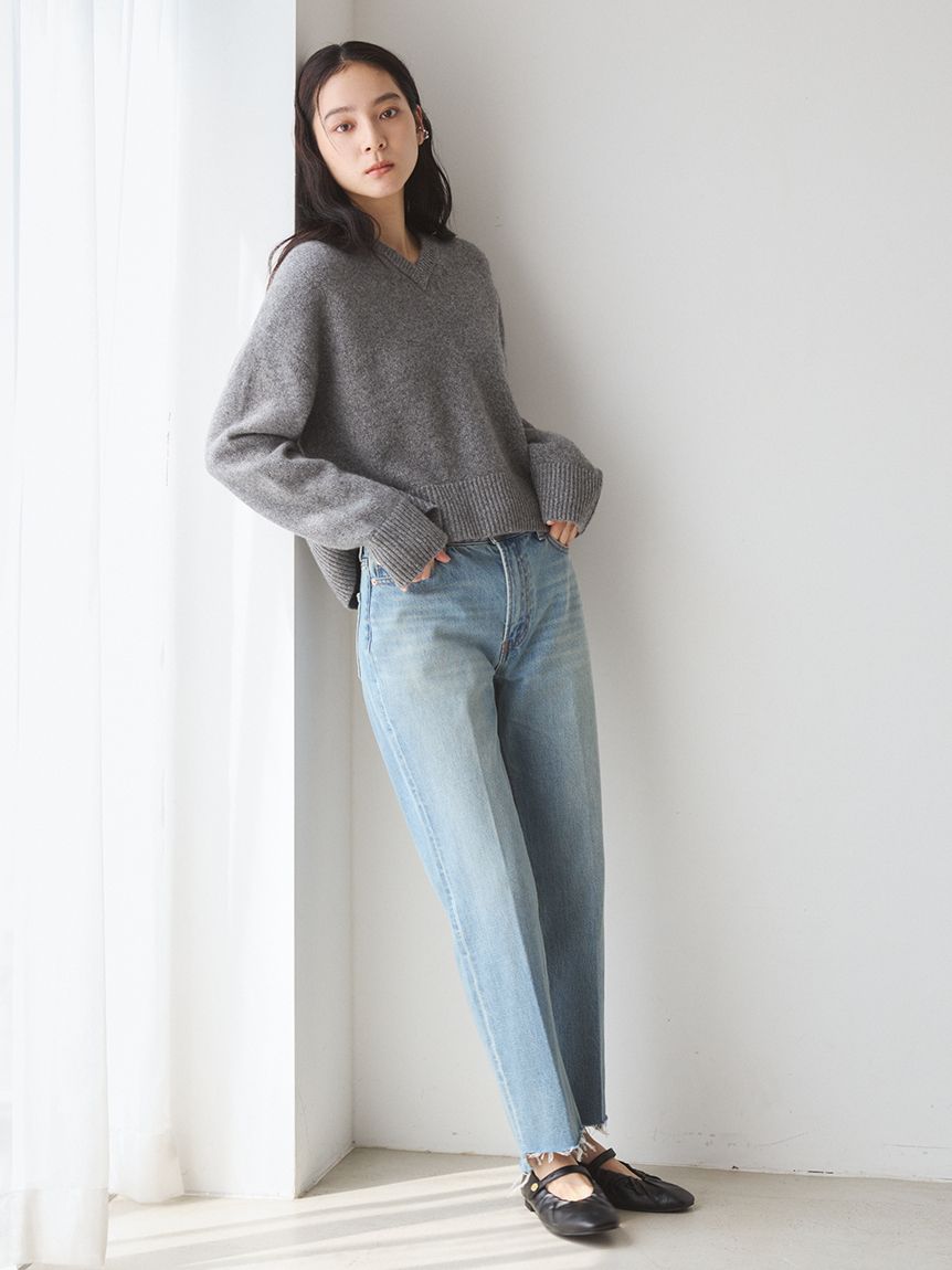 ウールカシミヤVネックニット(ニットワンピース)｜ワンピース｜Mila
