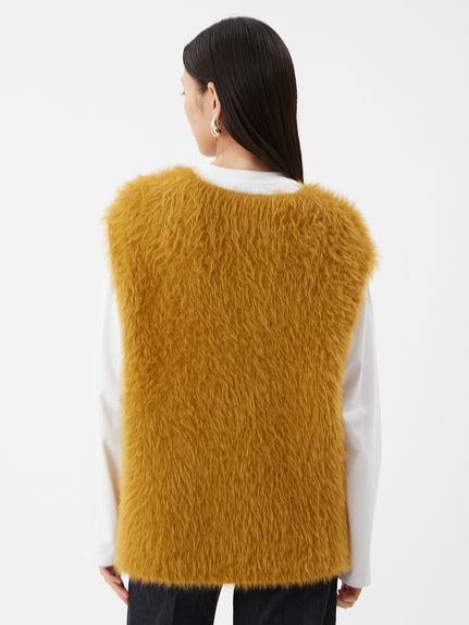 Vネックシャギーニットベスト(ベスト)｜アウター｜Mila Owen（ミラ