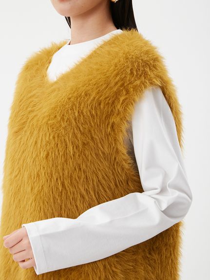 ミラオーウェン Vネックプルオーバーシャギーニットベスト アイボリー 完売品 Amazon | Vネックプルオーバーシャギーニットベスト 09WNV251053IVRF