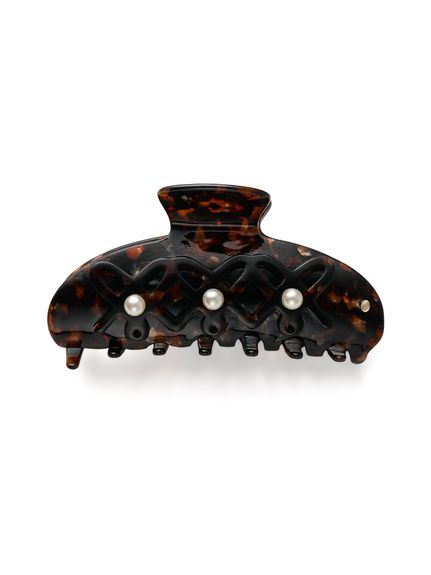 ヘアクリップL ハートパール