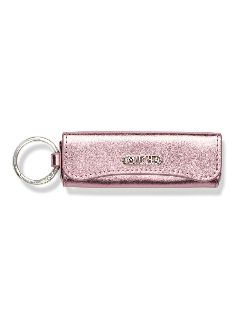 MUCHA ピンク ミニ財布 スモール フラップ ウォレット - ラムスキン、ピンク