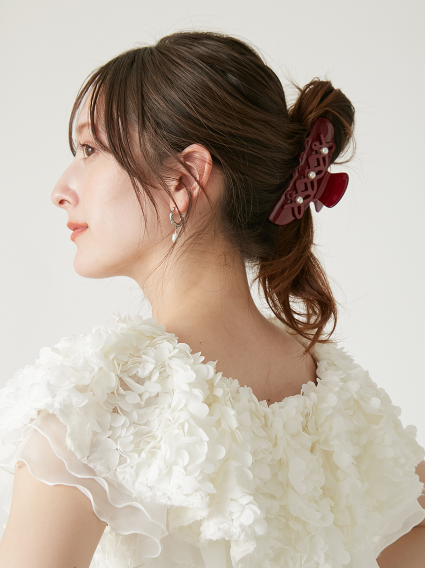 ヘアクリップL ハートパール(ヘアアクセサリー)｜グッズ│MUCHA