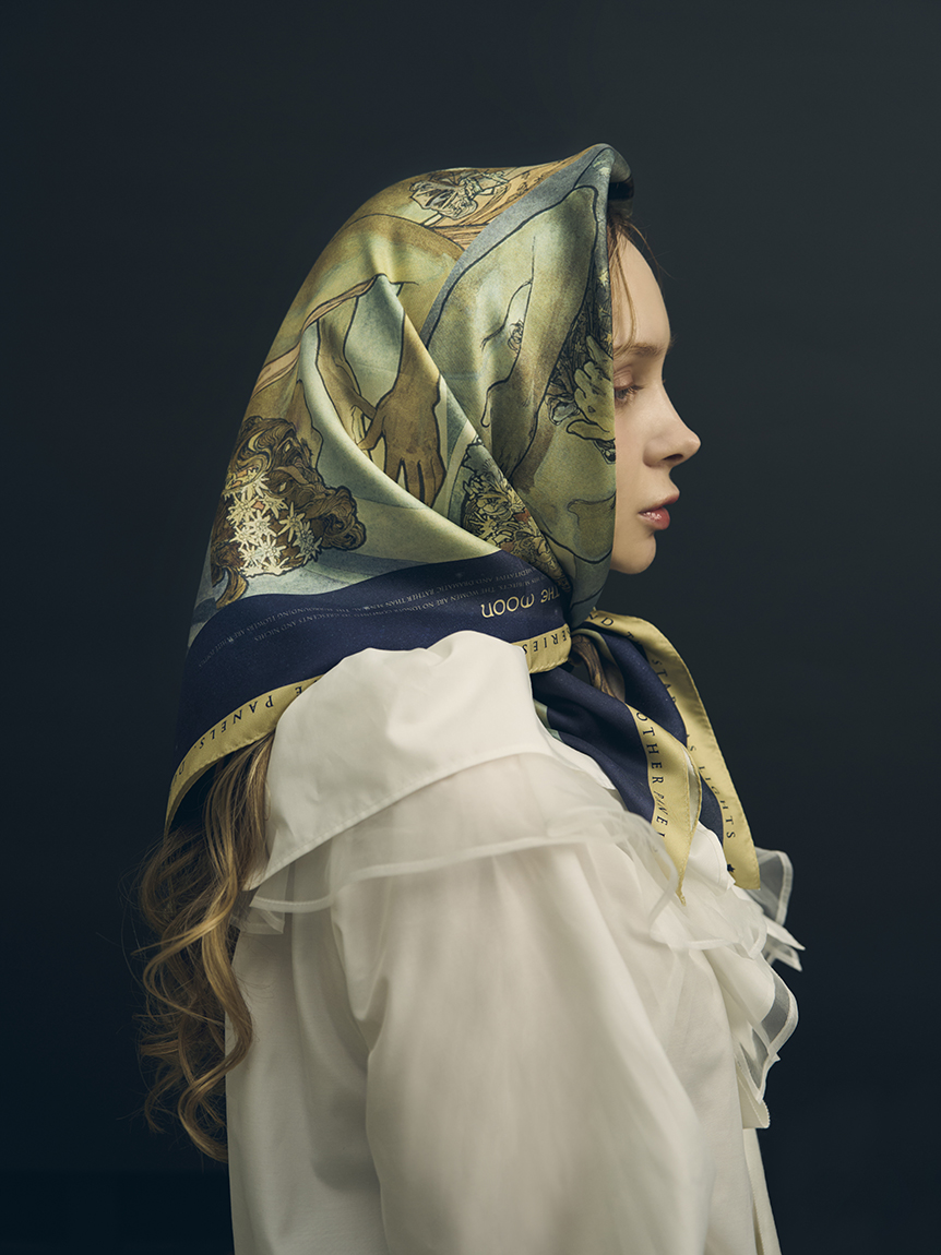 星のスカーフ シルクスカーフ 月と星(スカーフ)｜グッズ│MUCHA（ミュシャ）の