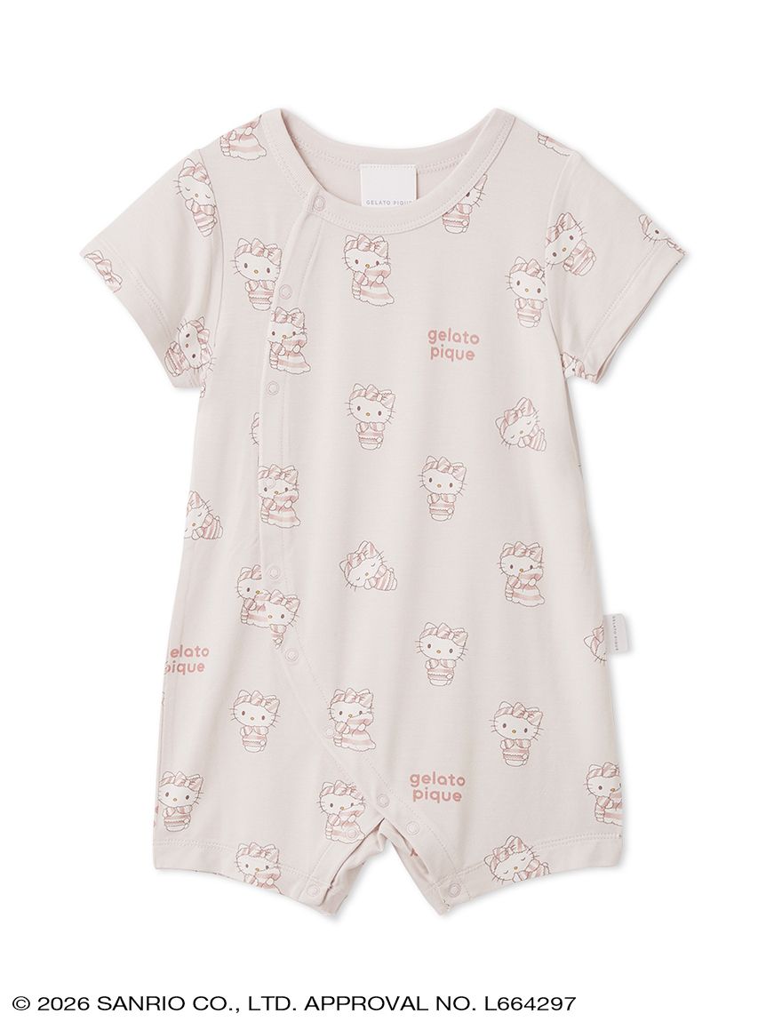 【BABY】総柄半袖ロンパース　80 ジェラピケ サンリオハウス gelato pique】【BABY】総柄半袖ロンパース(キッズ＆ベイビー